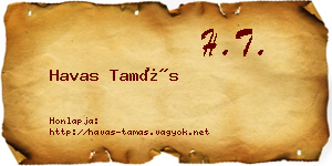 Havas Tamás névjegykártya